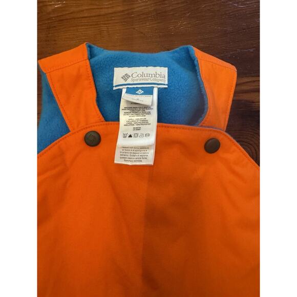 Columbia Infant Baby Fleece Lined Bibs Snowpants Sz 6 Months Omni Shield Orange - Picture 6 of 11